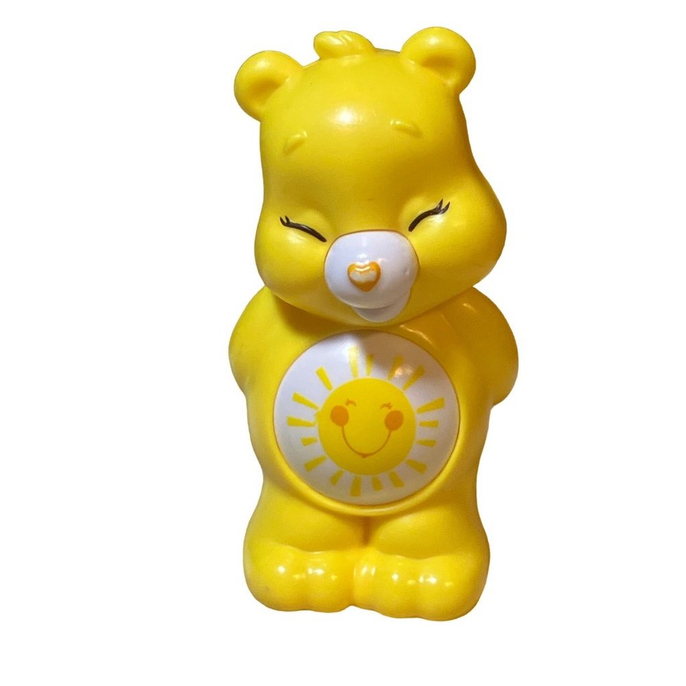 Vintage CARE BEAR Yellow Funshine Plastic Figurine Burger King